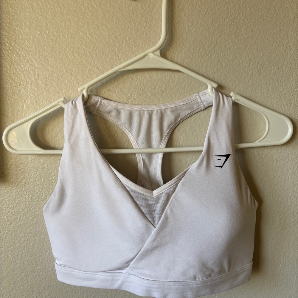 White Gymshark Sports Bra Size Small